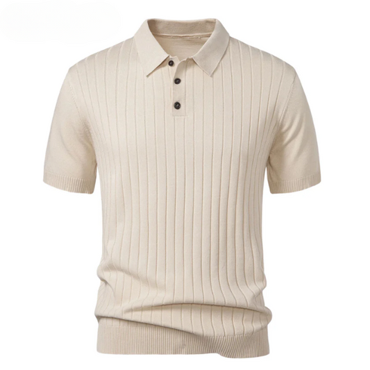 Stripe Knit Polo Shirt